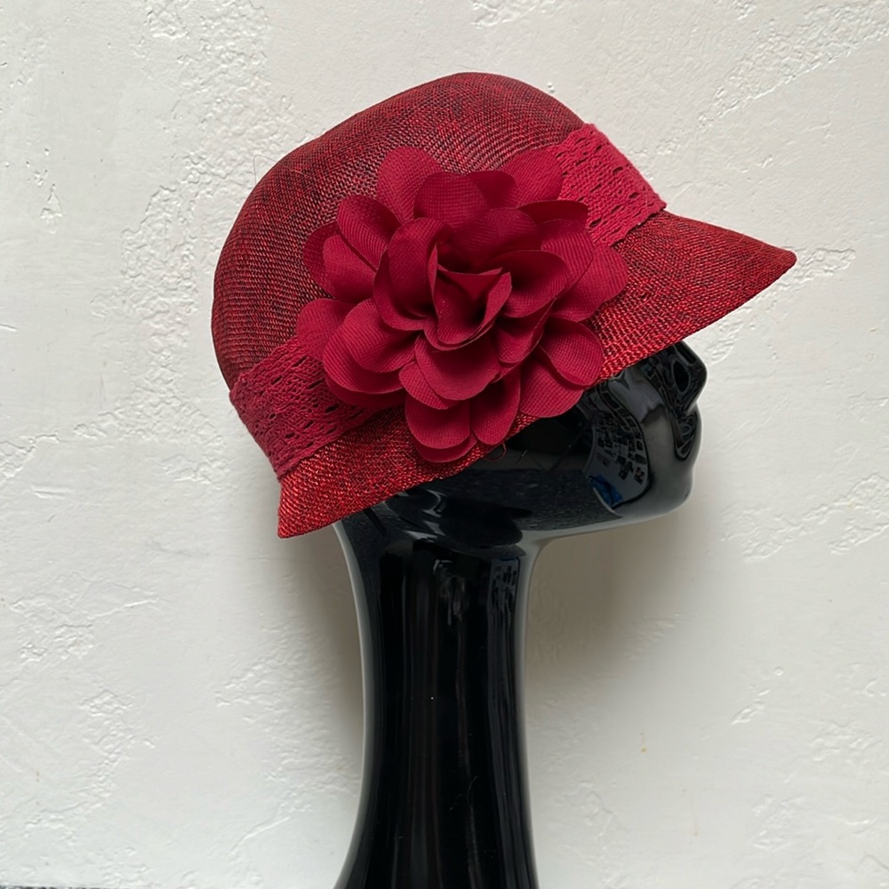Angela & William Woven Fabric Brimmed Women's  Hat with Flower
